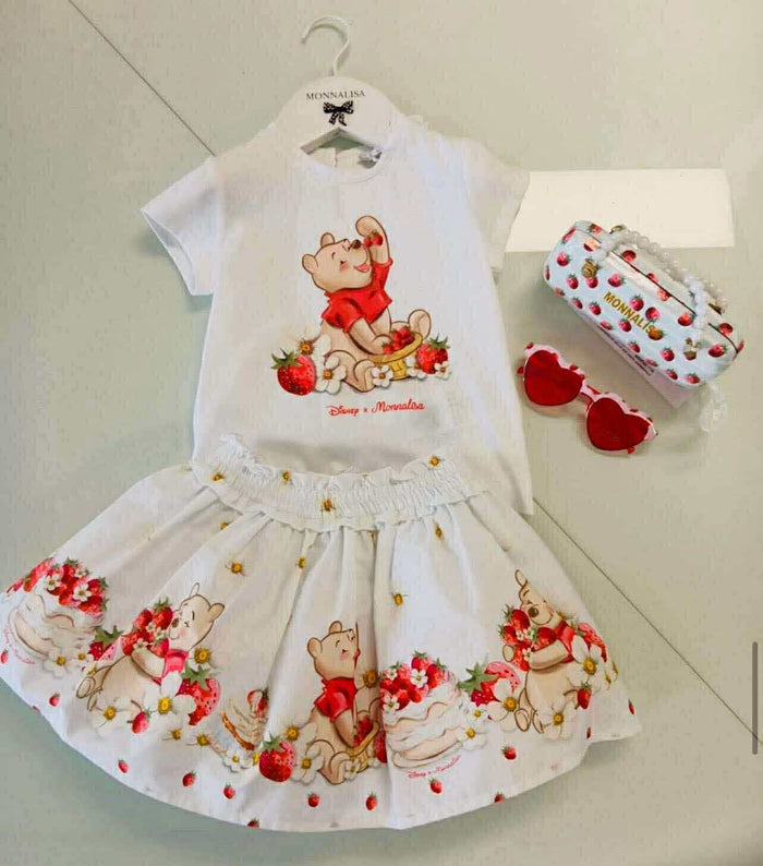 Monnalisa Winnie the Pooh top&skirt set