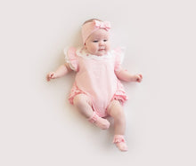 Load image into Gallery viewer, Little A pink romper