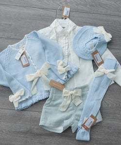 Girls baby blue and cream 5 piece set