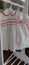 Load image into Gallery viewer, Filita Cream with red smocking dress