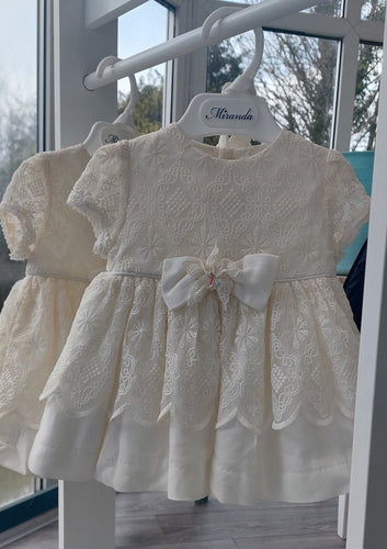 Miranda Lace dress with bonnet