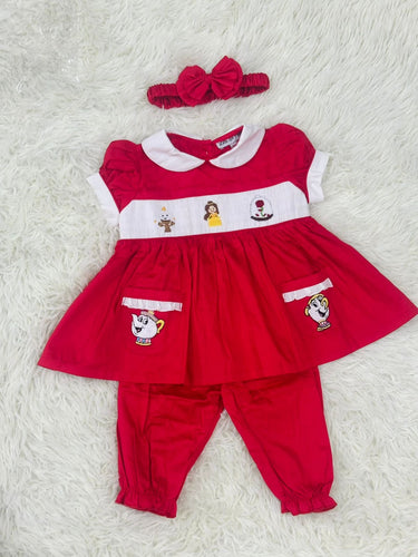 Beauty& the beast handsmock pjs
