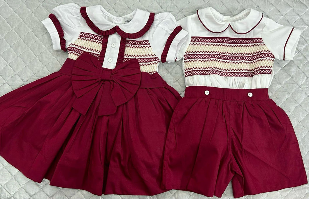 Wine smock skirt style