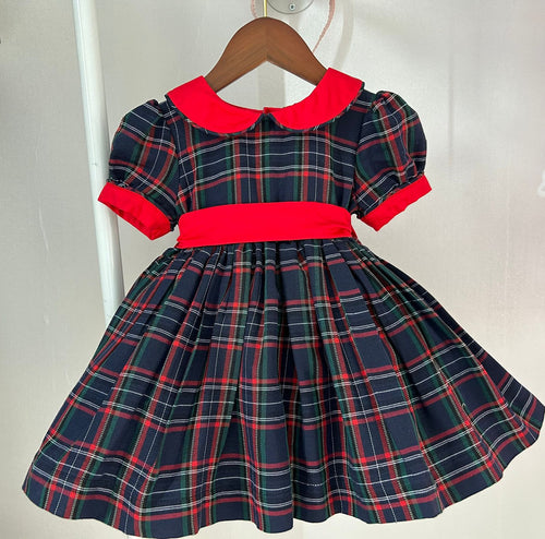 Preorder Red tartan classic dress ( delivery in September)