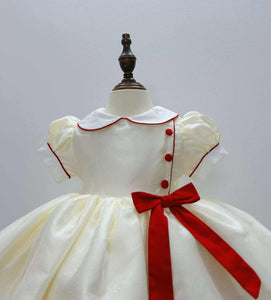 Cream Glitter Classic with red trim