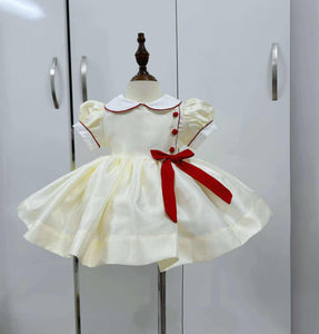 Cream Glitter Classic with red trim