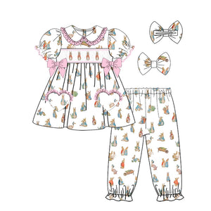 Preorder girls Easter smock pjs ( with 1 hairbow) ( end of feb delivery)