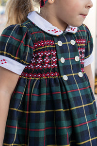 Naxos girls tartan smock dress