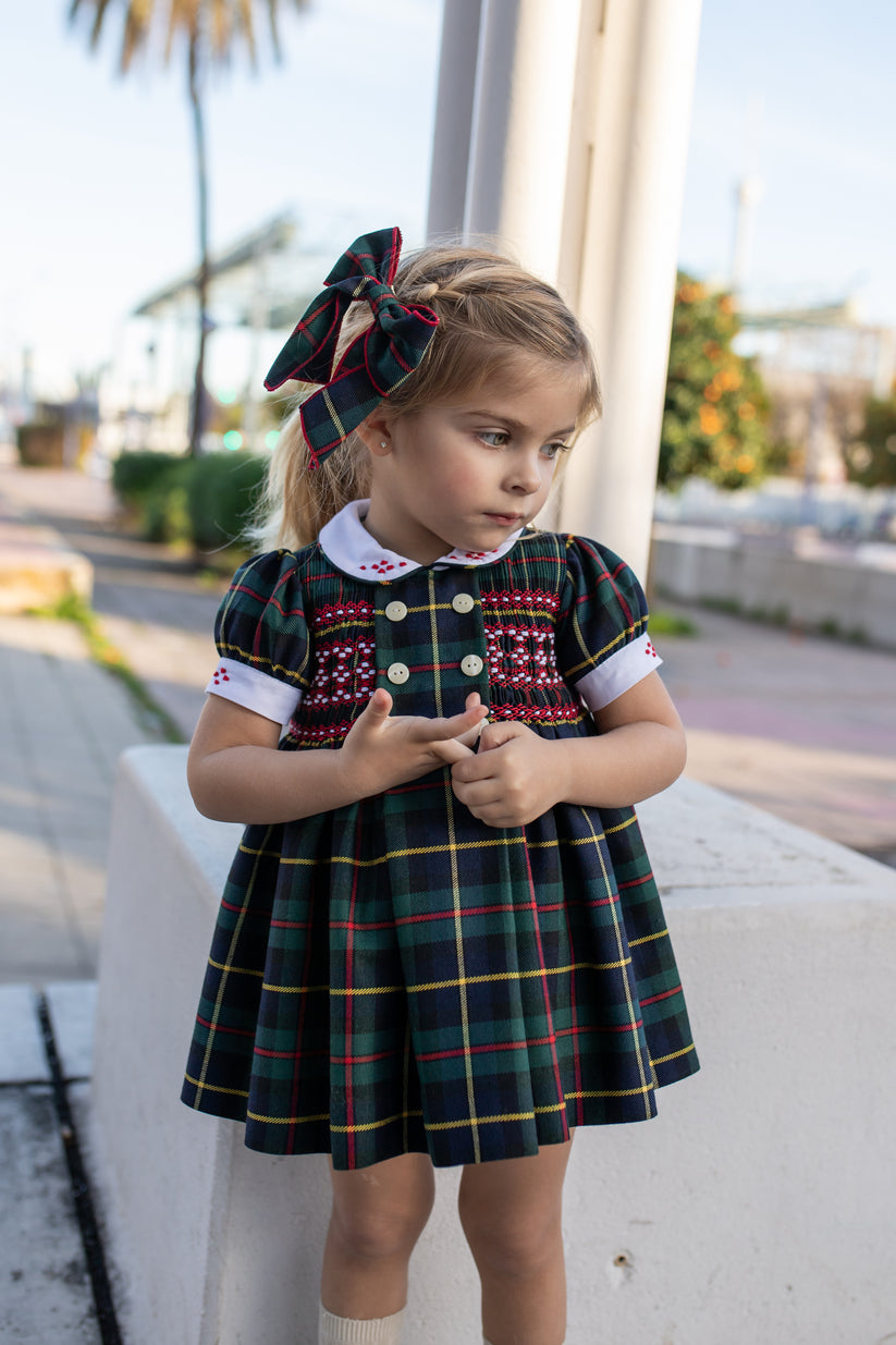 Naxos girls tartan smock dress