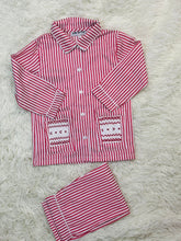 Load image into Gallery viewer, Boys Candy cane inspired smock pjs