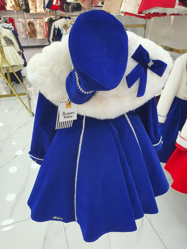 Royal blue Dress, bolero, bag & hat 3/4 week wait