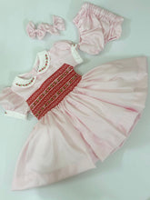 Load image into Gallery viewer, Pink with red smocking ( deilvery in September)