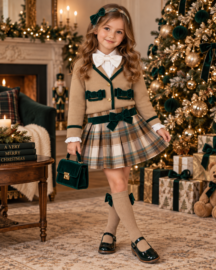 Girls Ceaser Blanco 5 piece blazer , skirt, blouse , hairband & socks