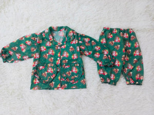 Santa& bear girls Christmas pjs & dressing gown ( October delivery