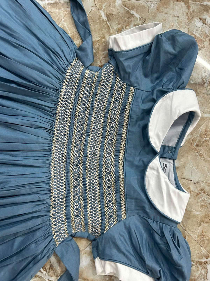 Teal Blue smock dress