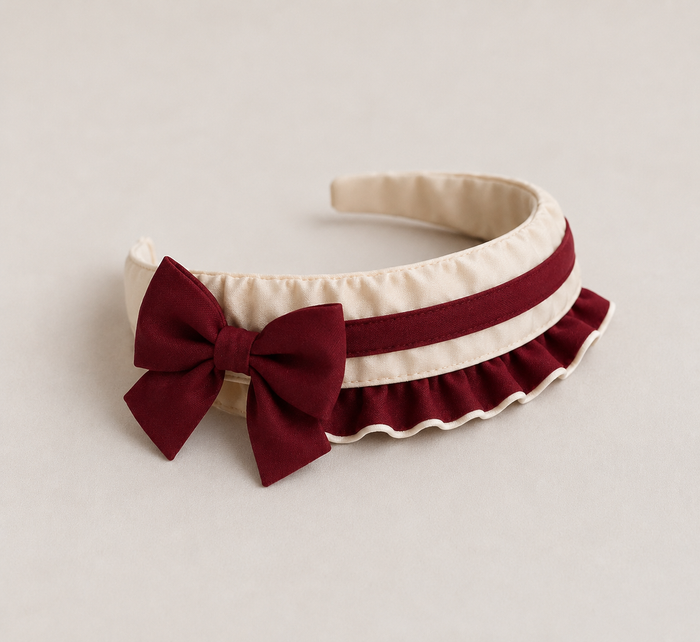 Cream with wine hairband