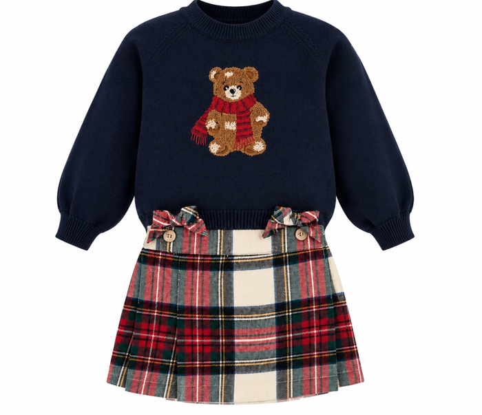 Girls Deolinda Tartan skirt & top set Preorder