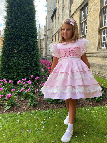 Smock pinny & classic dress set (with 2 bows/hairband)