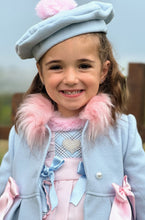 Load image into Gallery viewer, AW25 baby blue coat with pink details (hat sold separately