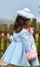 Load image into Gallery viewer, AW25 baby blue coat with pink details (hat sold separately
