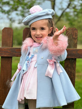 Load image into Gallery viewer, AW25 baby blue coat with pink details (hat sold separately