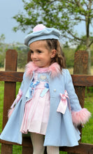 Load image into Gallery viewer, AW25 baby blue coat with pink details (hat sold separately