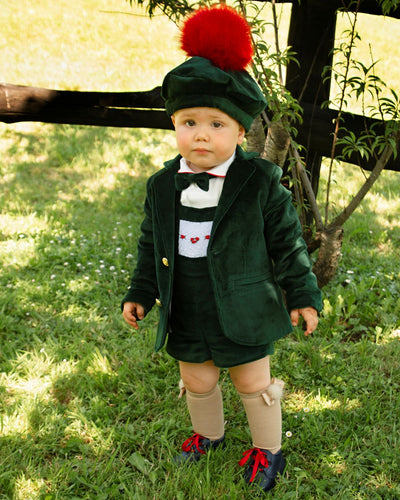 Sonata boys Green velvet blazer (hbar&hat sold separately