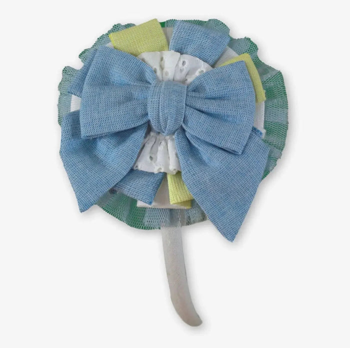 Miranda Yellow blue hairpiece