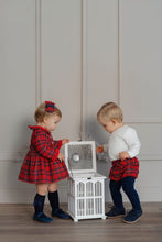 Load image into Gallery viewer, 132-V baby girl Red &amp; navy dress