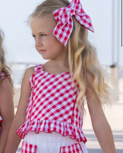 Load image into Gallery viewer, Miranda girls Red &amp; white cheque short set