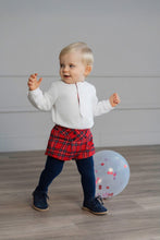Load image into Gallery viewer, 132-23 boys top&amp; tartan boys short