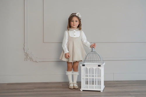 222V beige pinafore dress