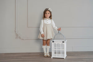 222V beige pinafore dress