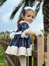 Load image into Gallery viewer, AW25 Navy &amp; gold with fur trim