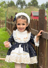 Load image into Gallery viewer, AW25 Navy &amp; gold with fur trim