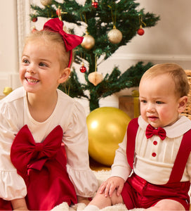 Girls red bow skirt with hairband 0353237
