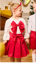 Load image into Gallery viewer, Girls red bow skirt with hairband 0353237