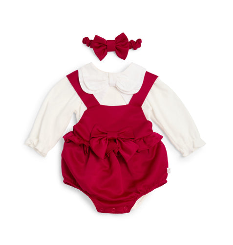 Baby girls red romper & blouse 0315239