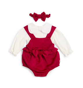 Baby girls red romper & blouse 0315239