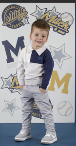 MS25513 Jude Grey/ navy polo top