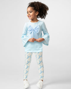 Caramelo Blue top & leggings set