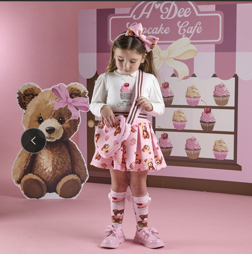 W252710 Liberty bear print skirt set