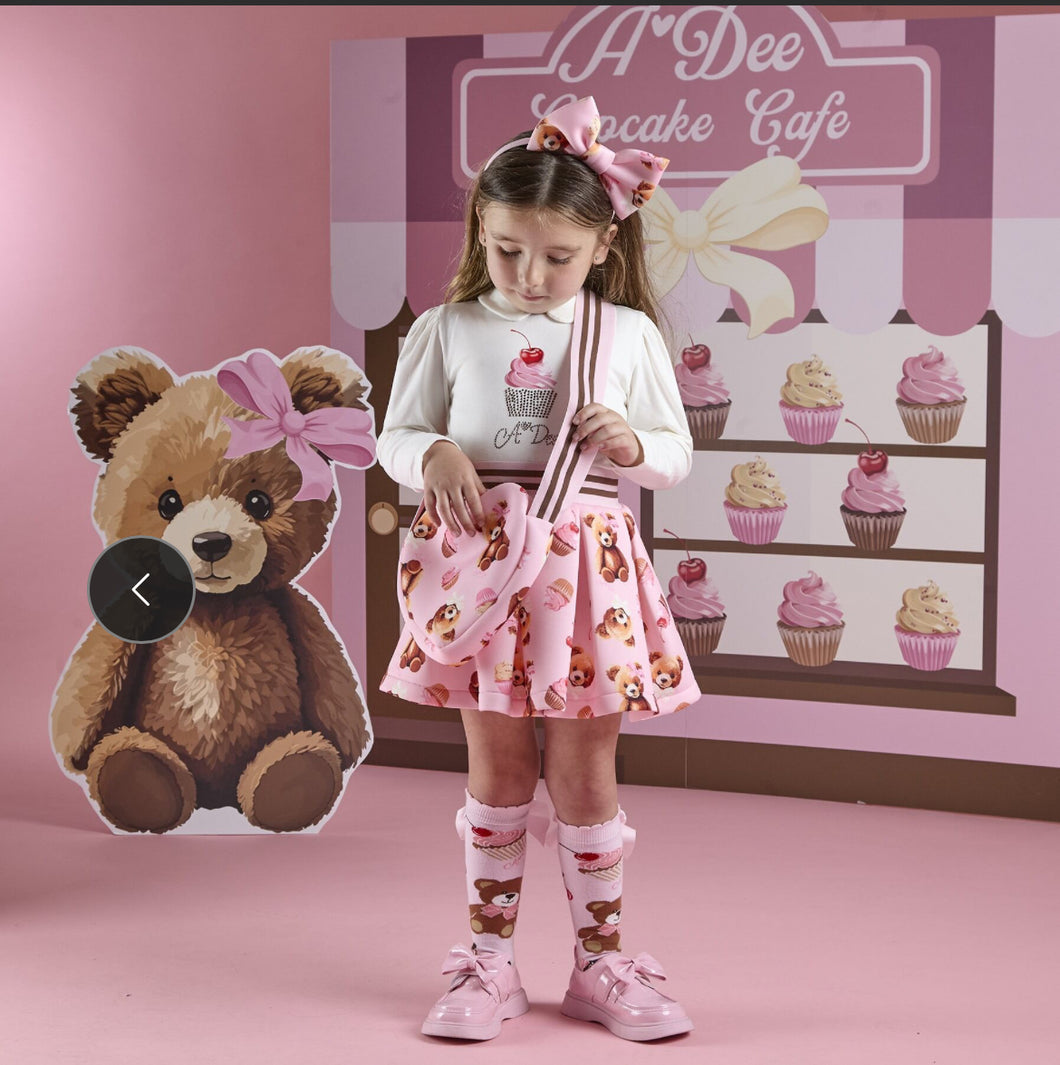 W252710 Liberty bear print skirt set