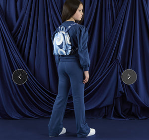 W253523 Luna navy bow flare tracksuit