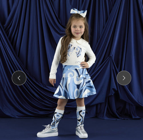 W253528 Nellie swirl print skirt set