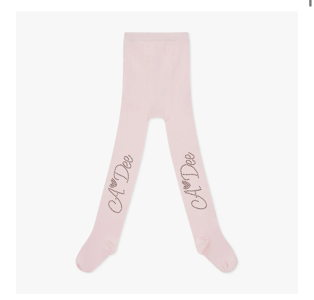 W252913 Lumi diamanté pink Adee logo tights