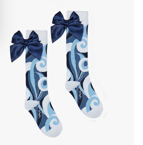 W253931 Nellie swirl print knee high sock