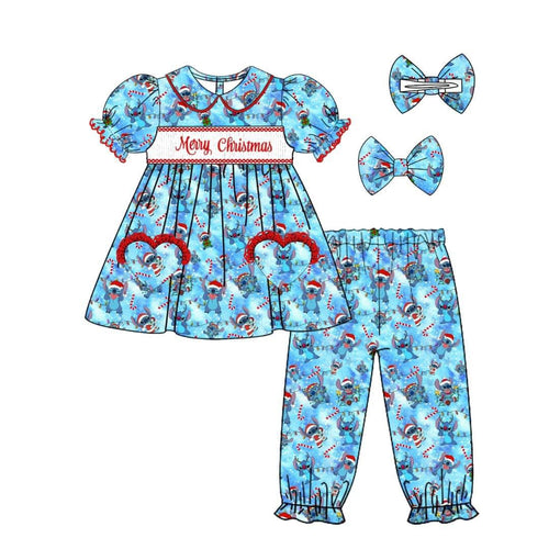 Girls stitch ‘Merry Christmas’ smock pjs (preorder end of sept delivery)