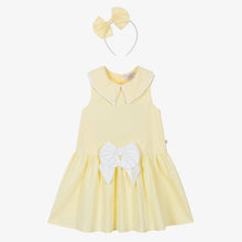 Load image into Gallery viewer, Caramelo kids Lemon cotton dress &amp; hairband