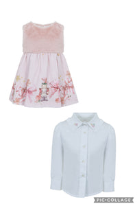 252E3238 pink nutcracker pinafore & Blouse set